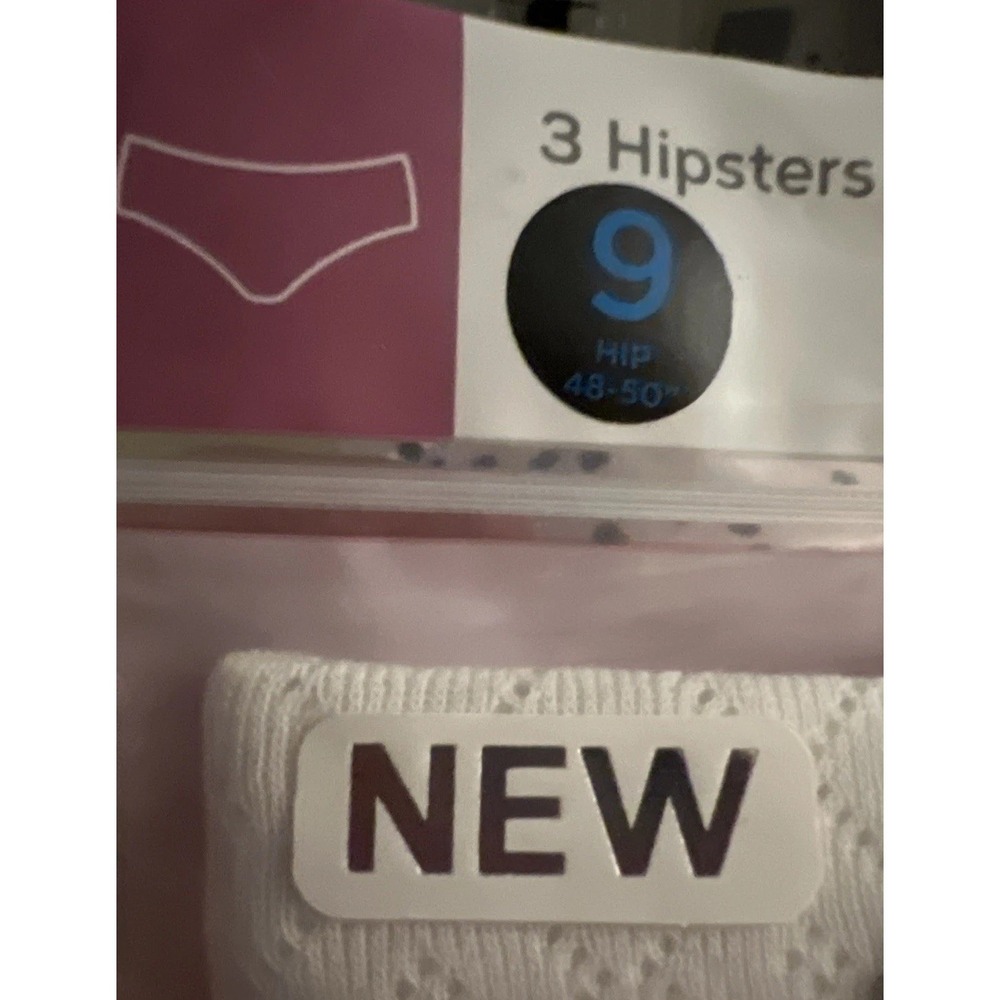 3 JOCKEY CLASSICS WOMEN'S HIPSTERS PANTIES WHITE ELANCE BREATHE COTTON SIZE 9 - Picture 5 of 7